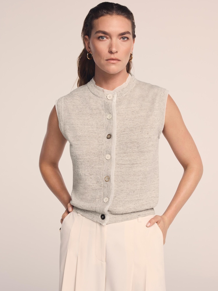 Mint Velvet Linen Blend Sleeveless Top - תמונה 1 מתוך 6