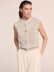 Mint Velvet Linen Blend Sleeveless Top - תמונה 2 מתוך 6