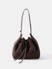 Mint Velvet Chocolate Brown Mabel Suede Bucket Bag - Image 4 of 6