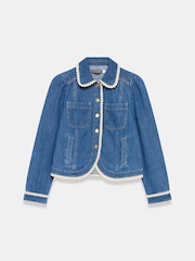 Mint Velvet Crochet Trim Denim Jacket - Image 4 of 5