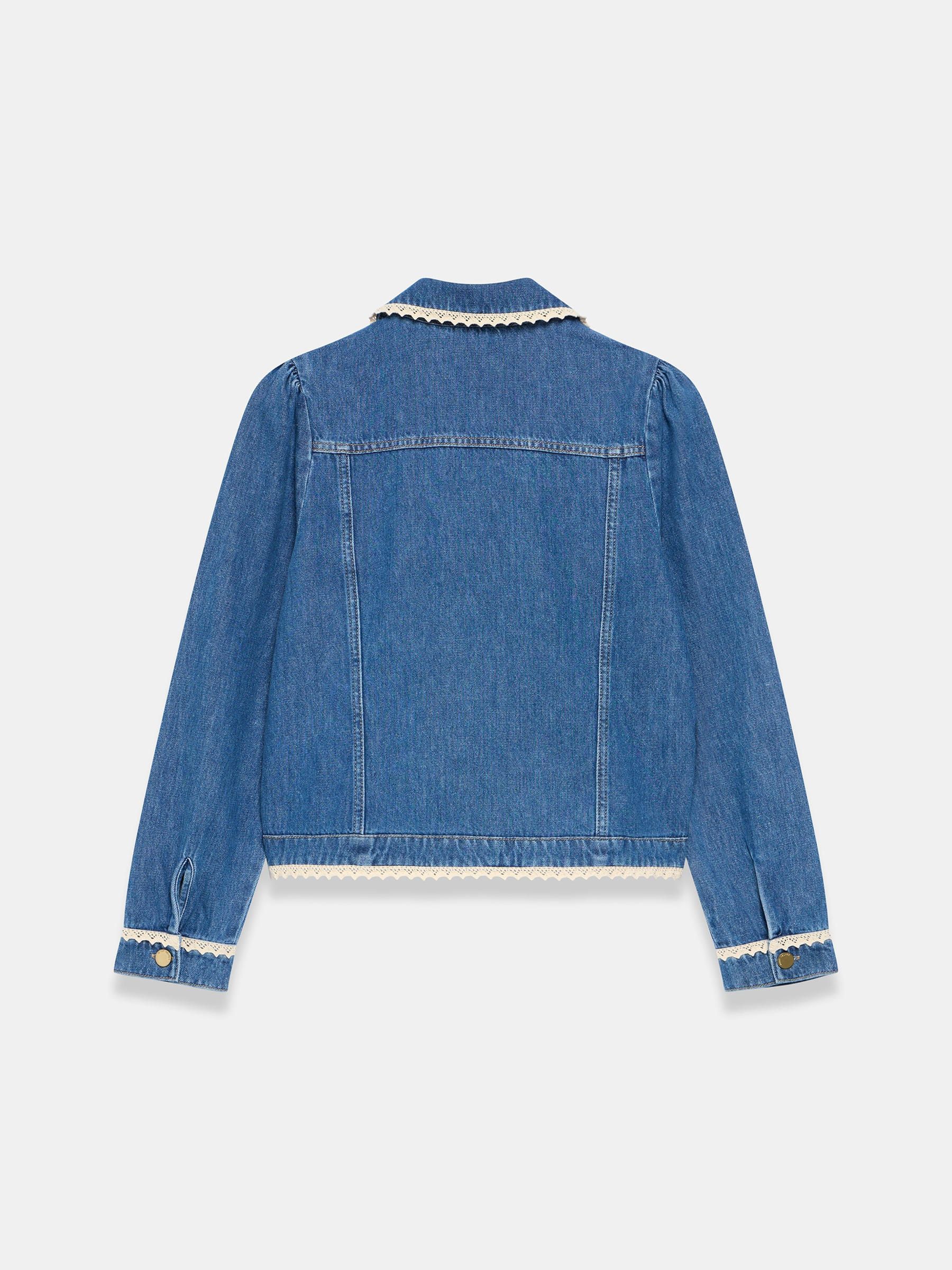 Buy Mint Velvet Blue Crochet Trim Denim Jacket from the Next UK