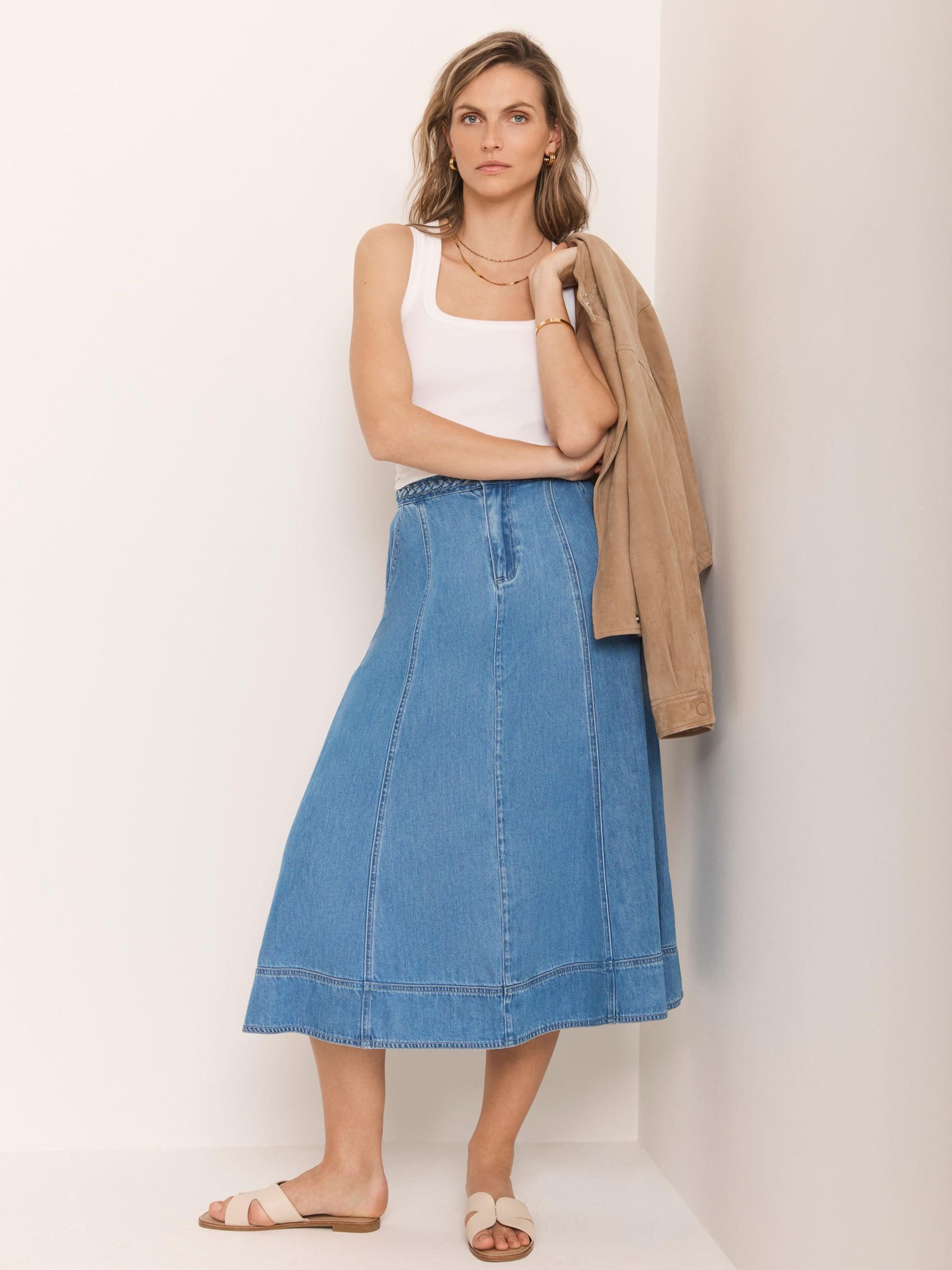 Buy Mint Velvet Blue Denim Midi Skirt from Next Germany