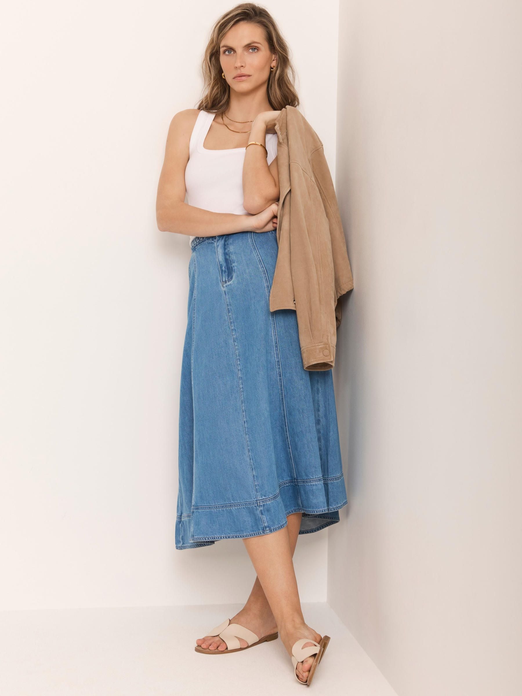 Buy Mint Velvet Blue Denim Midi Skirt from Next USA