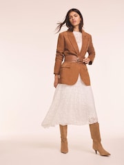 Mint Velvet Brown Leather Wide Waist Belt - Image 4 of 6