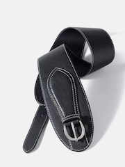 Mint Velvet Black Leather Wide Waist Belt - Image 2 of 3