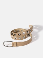 Natural - Mint Velvet Suede Eyelet Belt - Imagen 2 de 4