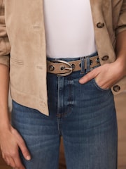 Natural - Mint Velvet Suede Eyelet Belt - Imagen 4 de 4