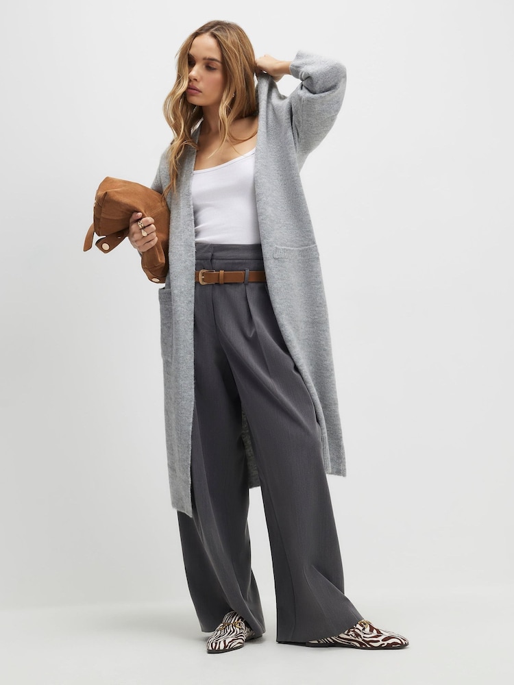 سترة كارديغان ماكسي مريحة بأكمام طويلة من River Island - صورة 1 من 4