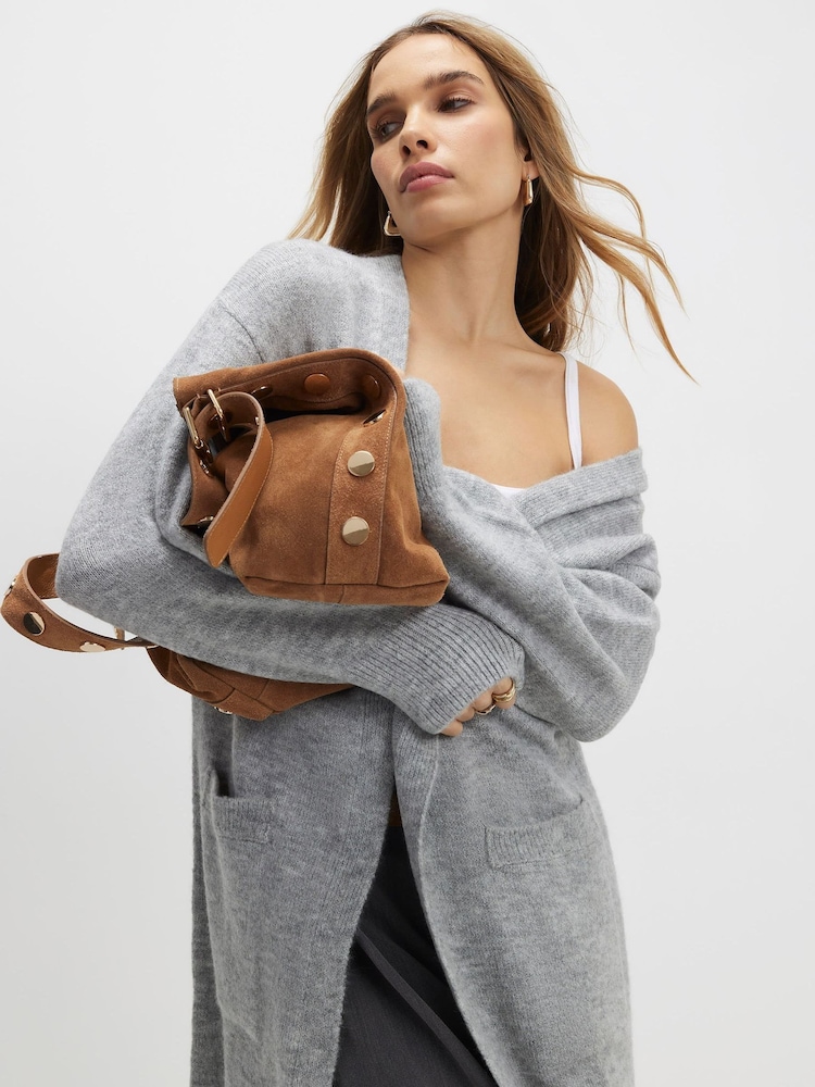 سترة كارديغان ماكسي مريحة بأكمام طويلة من River Island - صورة 4 من 4