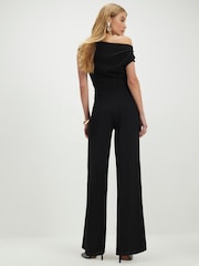 River Island One Shoulder Drape Wide Leg Jumpsuit - Image 2 of 4