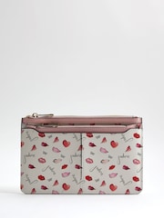 River Island Cream J'adore Heart Travel Wallet - Image 1 of 5