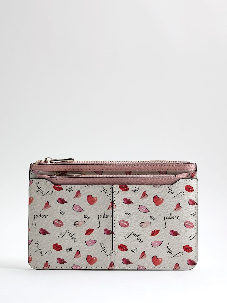 River Island Cream J'adore Heart Travel Wallet - Image 1 of 5