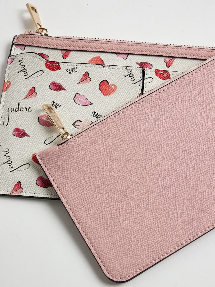 River Island Cream J'adore Heart Travel Wallet - Image 5 of 5