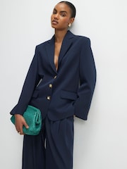 River Island Blue Long  Sleeve Oversized Blazer - Image 2 of 4