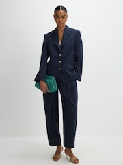 River Island Blue Long  Sleeve Oversized Blazer - Image 4 of 4