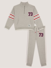 Monsoon Grey Half Zip Sweat Top and Jogger Set - Image 2 of 4