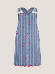 Monsoon Embroidered Heart Pinafore Denim Dress - Imaginea 1 din 3