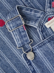 Monsoon Blue Embroidered Heart Pinafore Denim Dress - Image 4 of 4