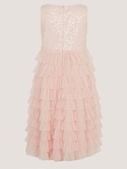 Monsoon Pink Taylor Sequin Lace Tiered Party Dress - Image 2 of 3