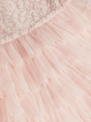 Monsoon Pink Taylor Sequin Lace Tiered Party Dress - Image 4 of 4