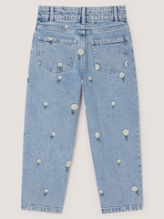 Monsoon Blue Daisy Embroidered Barrel Jeans - Image 2 of 3