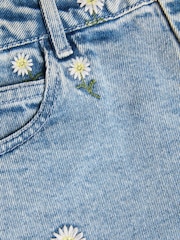 Monsoon Blue Daisy Embroidered Barrel Jeans - Image 3 of 3