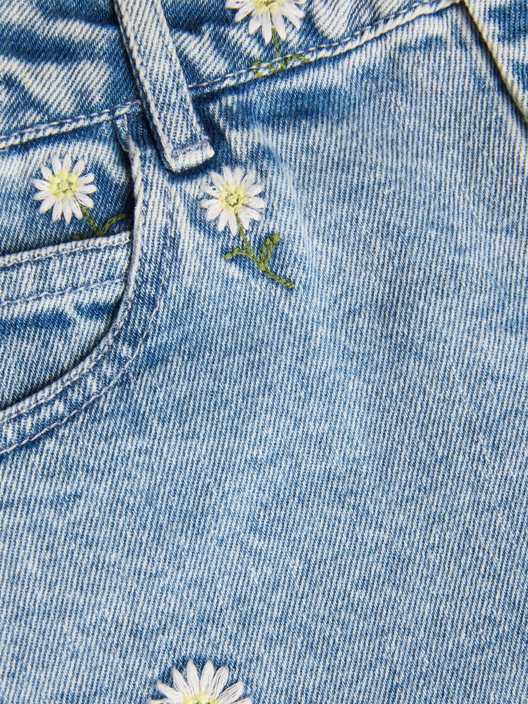Buy Monsoon Blue Daisy Embroidered Barrel Jeans from the Next UK
