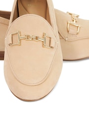 Dune London Natural Wide Fit Glair Branded Snaffle Leather Trim Shoes - Image 6 of 6