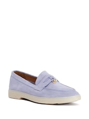 Dune London Blue Grinning Unlined Suede Loafers - Image 2 of 5