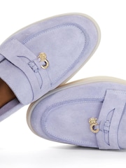 Dune London Blue Grinning Unlined Suede Loafers - Image 5 of 5