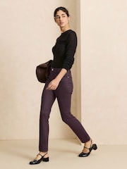 Dark Purple Coated Denim Slim Leg Jeans - Image 2 of 6