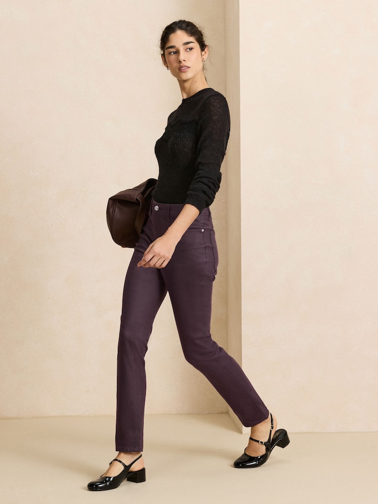 Dark Purple Coated Denim Slim Leg Jeans - Image 2 of 6