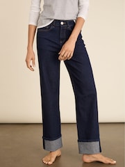 Baukjen Blue Helen Cotton Stretch Turn Up Jeans - Image 4 of 7