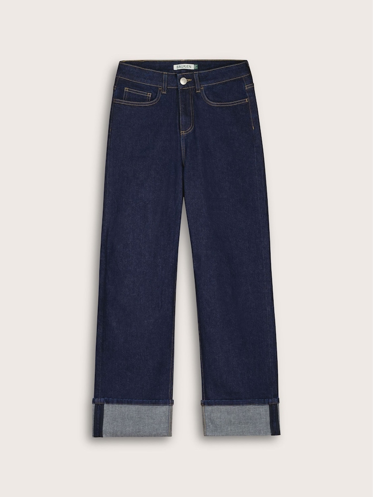Baukjen Blue Helen Cotton Stretch Turn Up Jeans - Image 7 of 7