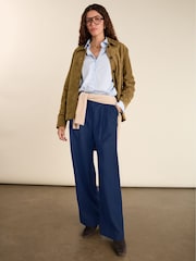Baukjen Blue Mika Cool Wool Wide Leg Trousers - Image 2 of 5