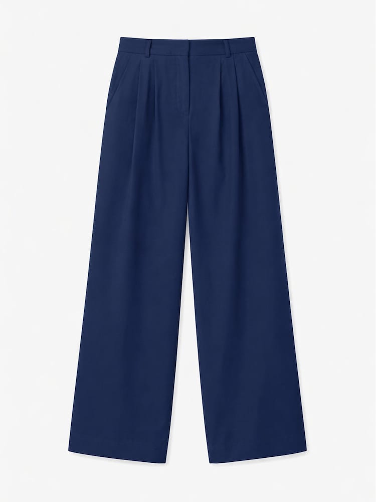 Baukjen Blue Mika Cool Wool Wide Leg Trousers - Image 5 of 5