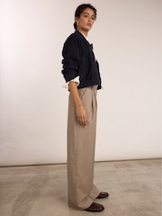 Baukjen Natural Mika Cool Wool Wide Leg Trousers - Image 1 of 5