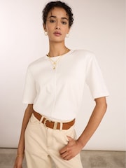 Baukjen White Adeline Shoulder Pad Top - Image 1 of 5