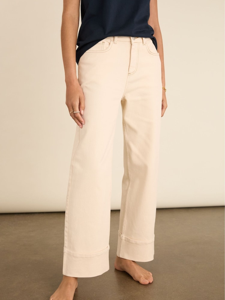 Baukjen Natural Helen Cotton Stretch Turn Up Jeans - Image 1 of 7