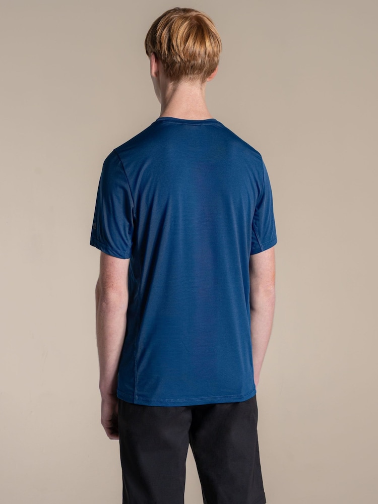 Craghoppers Blue Charon Short Sleeve T-Shirt - Image 2 of 4 Craghoppers Blue Charon Short Sleeve T-Shirt - Image 2 of 4
