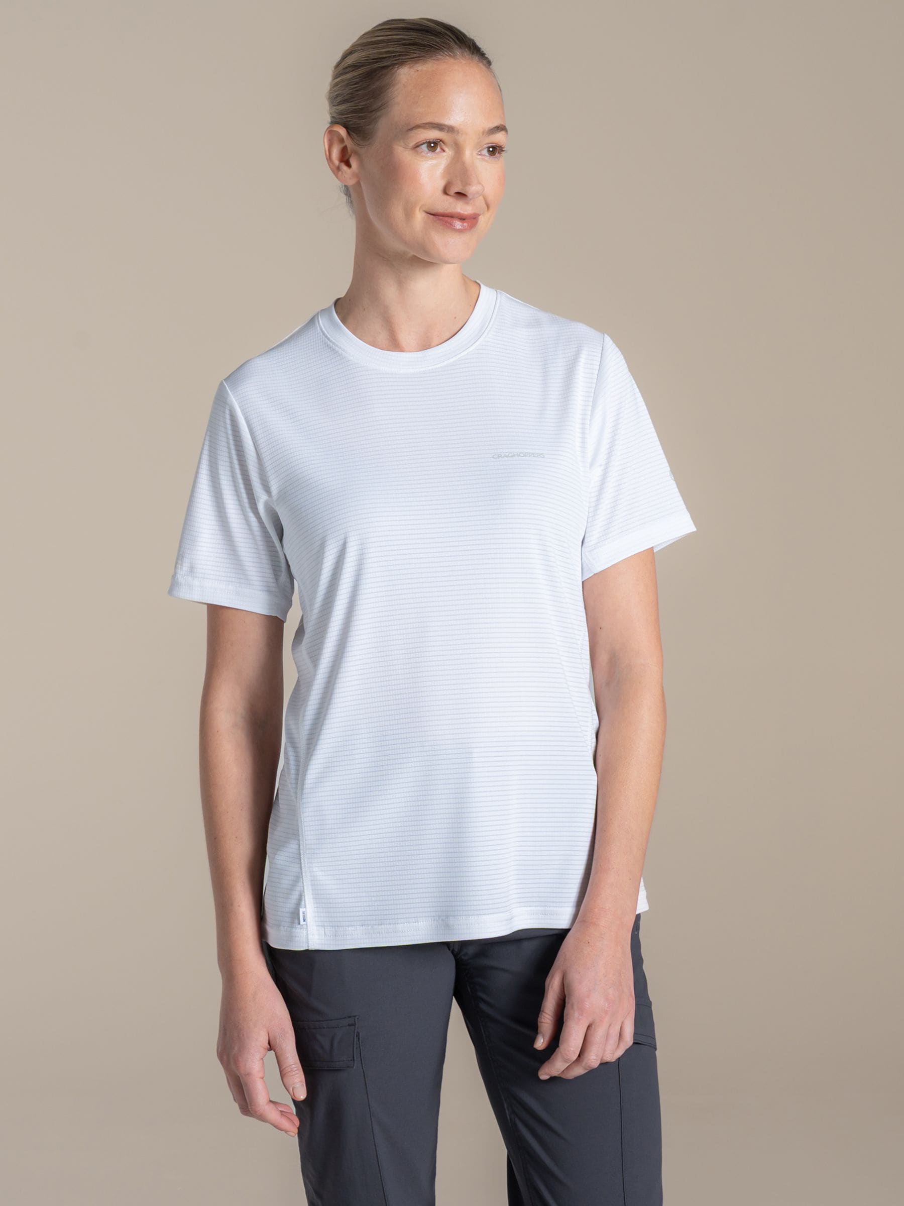 Craghoppers Women's White Nosilife Solarshield+Short Sleeved T-Shirt