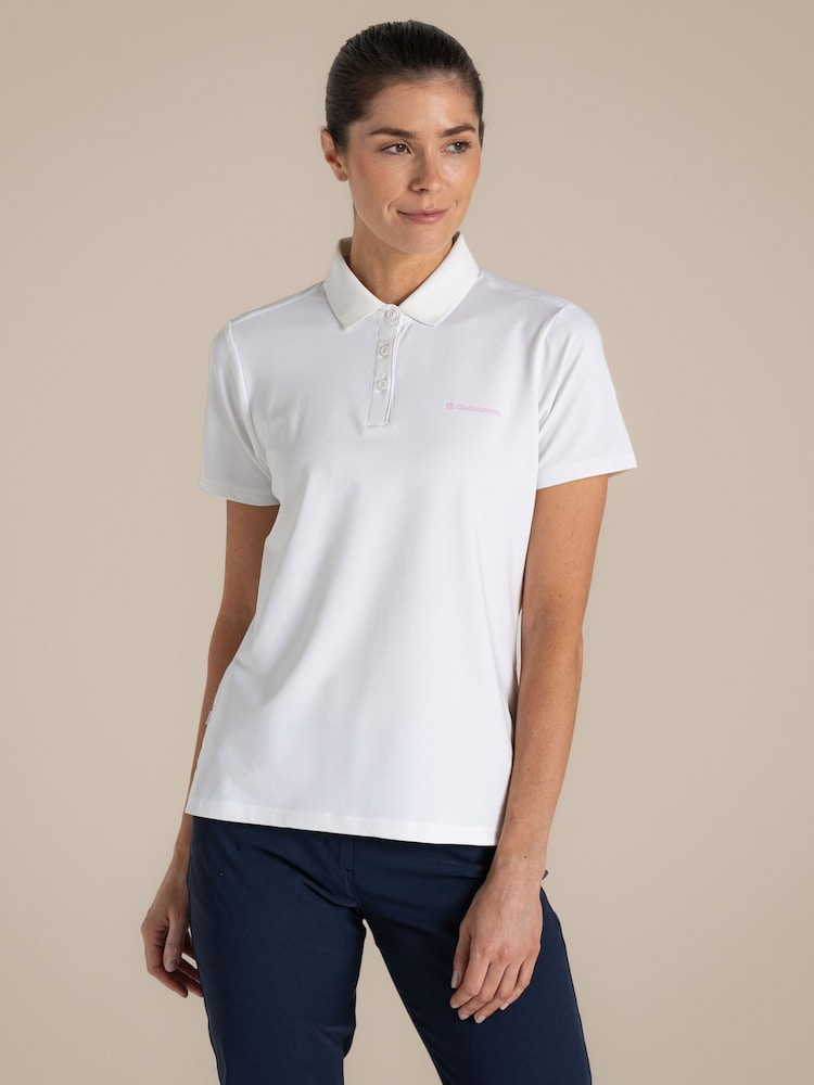 Craghoppers Cream Nosilife Thornbury Short Sleeved Polo Top - Image 1 of 6 Craghoppers Cream Nosilife Thornbury Short Sleeved Polo Top - Image 1 of 6