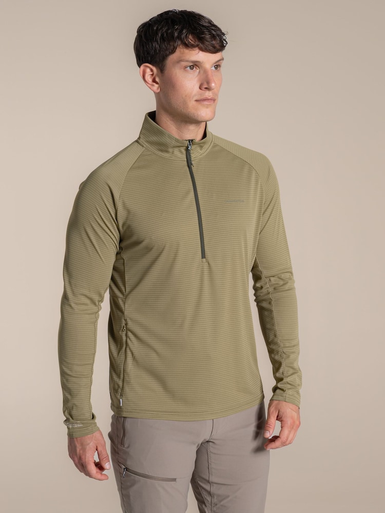 Craghoppers Green NosiLife SolarShield+ Half Zip Top - Image 1 of 5 Craghoppers Green NosiLife SolarShield+ Half Zip Top - Image 1 of 5