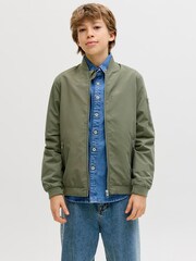 JACK & JONES JUNIOR Green Lightweight Bomber Jacket - Image 1 of 7