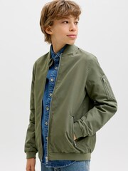 JACK & JONES JUNIOR Green Lightweight Bomber Jacket - Image 3 of 7