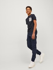 JACK & JONES JUNIOR Blue Cuffed Cargo Trousers - Image 3 of 7