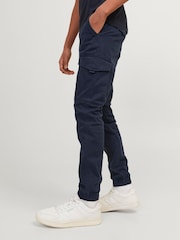 JACK & JONES JUNIOR Blue Cuffed Cargo Trousers - Image 4 of 7