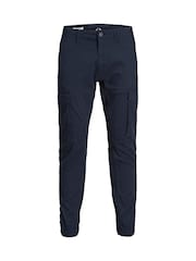 JACK & JONES JUNIOR Blue Cuffed Cargo Trousers - Image 6 of 7
