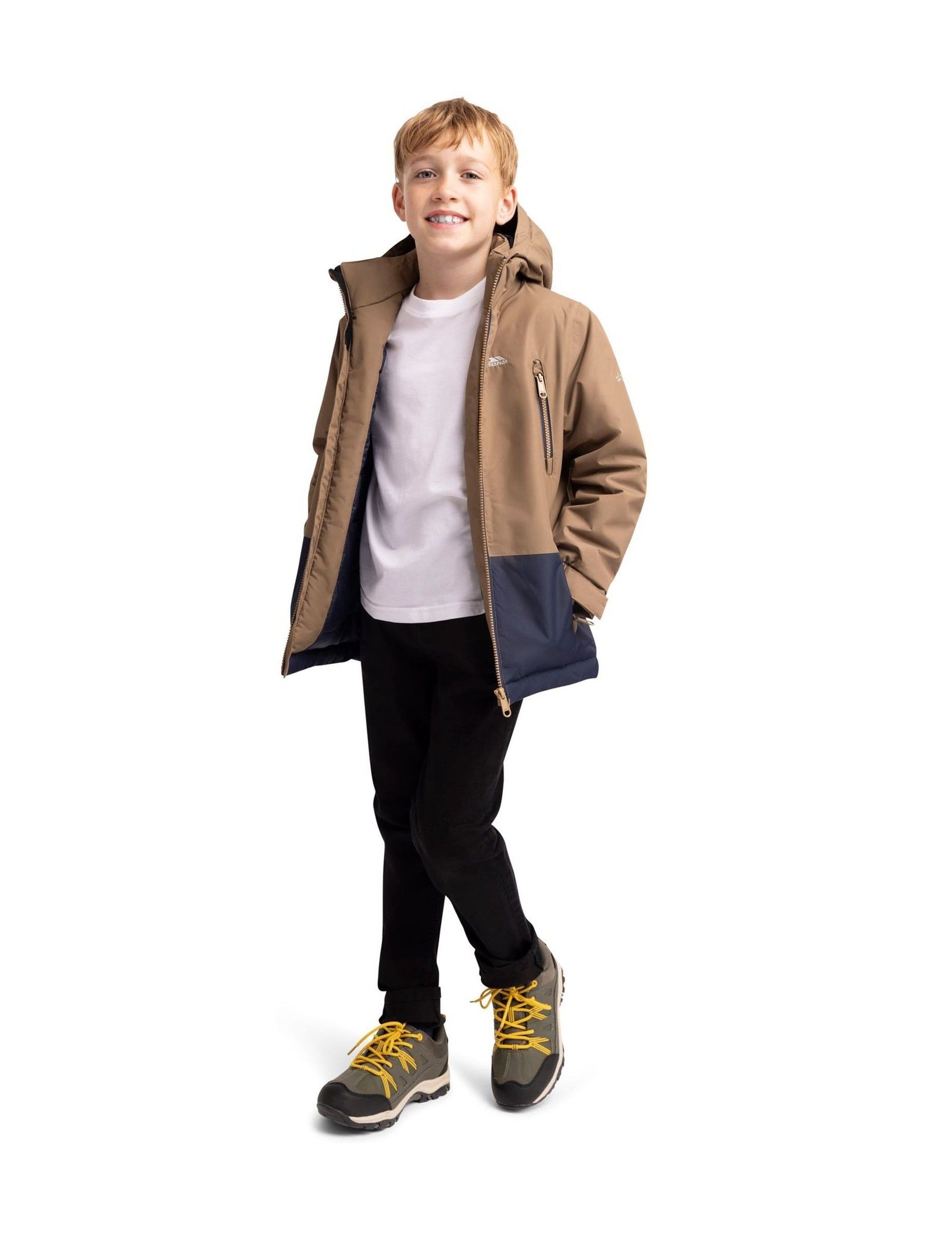 Trespass Men's Brown Franzz Kids Waterproof Coat - Image 4