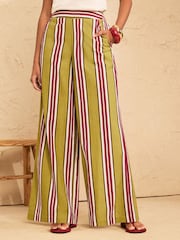 Love & Roses Cotton/Linen Blend Stripe Trousers - Imagen 1 de 4